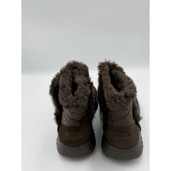 Skechers Goga Mat Brown Faux Suede Ankle Boots Faux Fur Lined Women's 6.5 - Picture 4 of 8